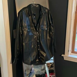 Faux Leather Shacket l Medium